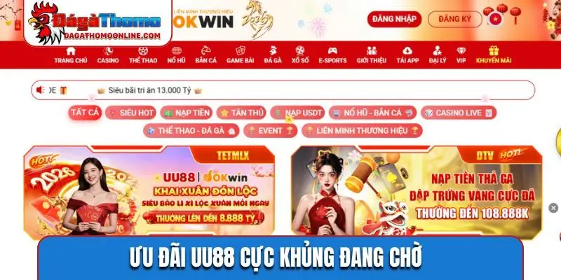 Ưu đãi UU88 cực khủng đang chờ